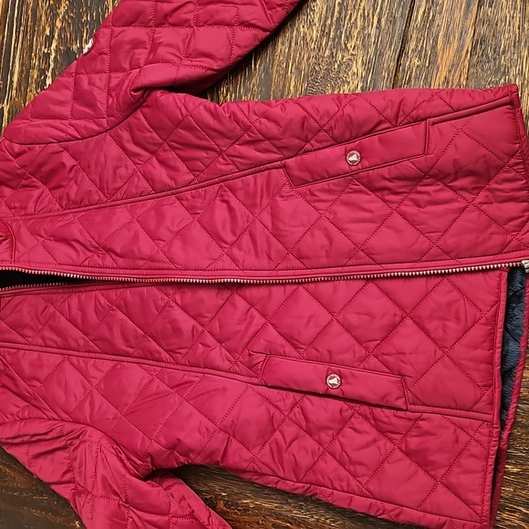 Barbour Women's Quilted Jacket - Red Burgundy Excellent Us 6 - Picture 7 of 8